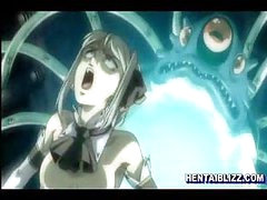 Caught anime drilled by tentacles