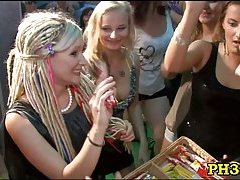 Drunk girls drilled from back