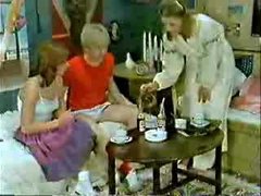 Brother&,#039,s friend and girlfriend playing to the doctor when mom  comes-Retro